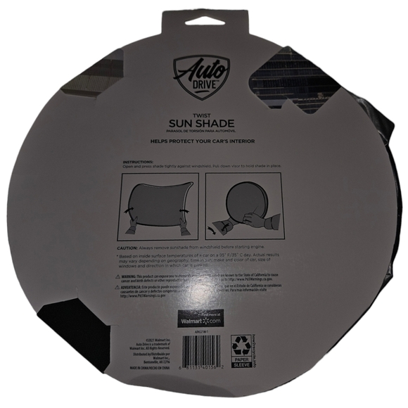 NWT Auto Drive Holographic Black Twist Sun Shade - Picture 2 of 3